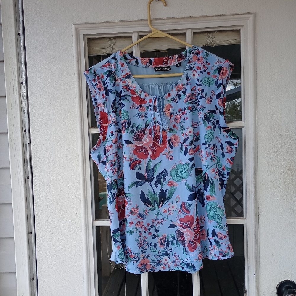 New York & Co. 7th Avenue Design Studio Womens Floral Print Blouse Sz XL